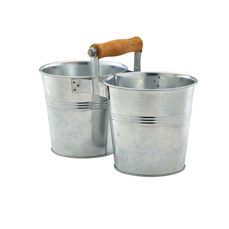 Galvanised Steel Combi Serving Buckets 12cm Dia Galvanised Steel Combi Serving Buckets 12cm Dia