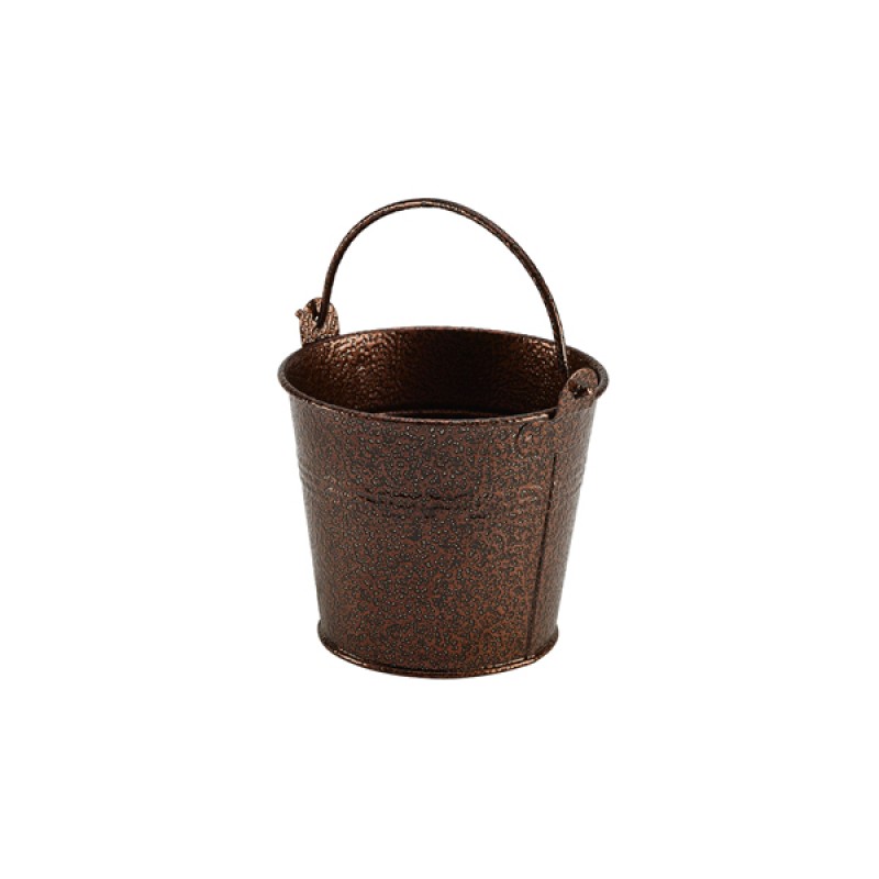 Galvanised Steel Hammered Serving Bucket 10cm Dia Copper Galvanised Steel Hammered Serving Bucket 10cm Dia Copper