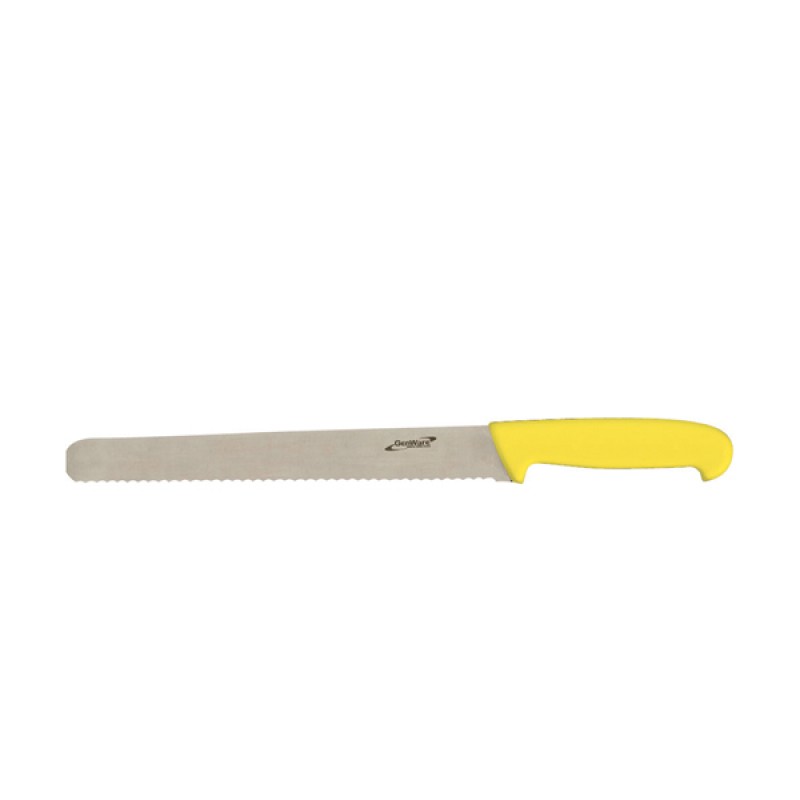 Genware 12'' Slicing Knife Yellow (Serrated) Genware 12'' Slicing Knife Yellow (Serrated)