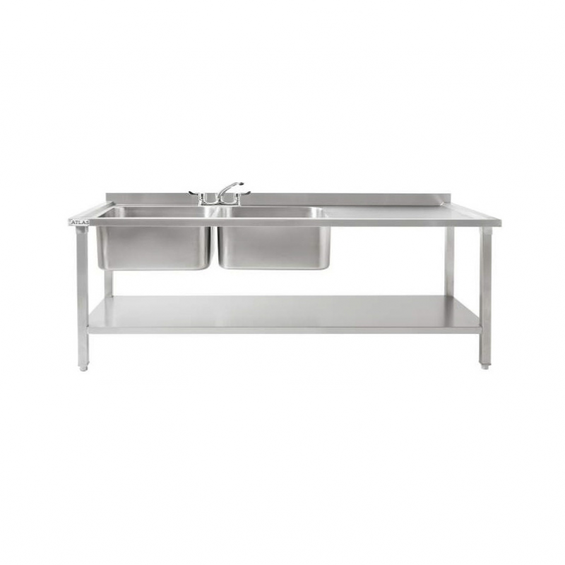 Atlas Double Bowl Sink Right Hand Drain 1800mm