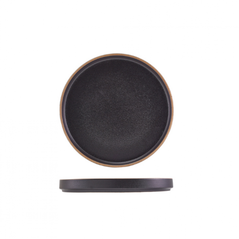 GenWare Kava Black Stoneware Presentation Plate 25cm GenWare Kava Black Stoneware Presentation Plate 25cm
