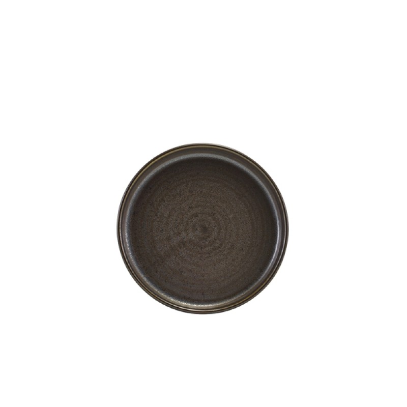 Terra Porcelain Black Low Presentation Plate 14cm Terra Porcelain Black Low Presentation Plate 14cm