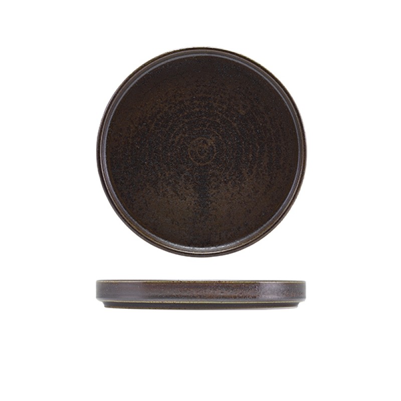 Terra Porcelain Black Low Presentation Plate 18cm Terra Porcelain Black Low Presentation Plate 18cm