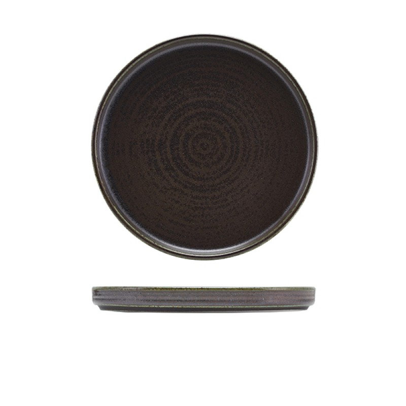 Terra Porcelain Black Low Presentation Plate 21cm Terra Porcelain Black Low Presentation Plate 21cm