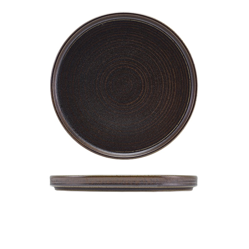 Terra Porcelain Black Low Presentation Plate 25cm Terra Porcelain Black Low Presentation Plate 25cm
