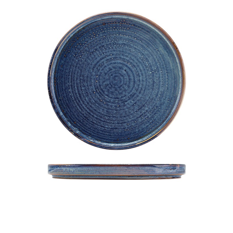 Terra Porcelain Aqua Blue Low Presentation Plate 25cm Terra Porcelain Aqua Blue Low Presentation Plate 25cm