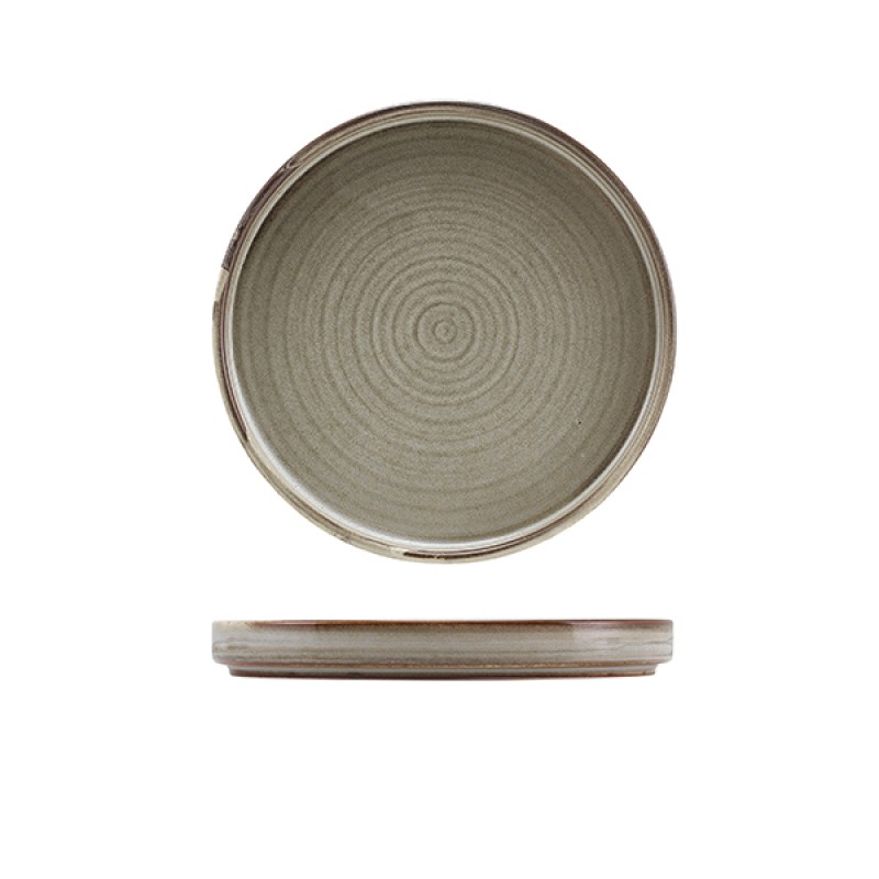 Terra Porcelain Grey Low Presentation Plate 18cm Terra Porcelain Grey Low Presentation Plate 18cm