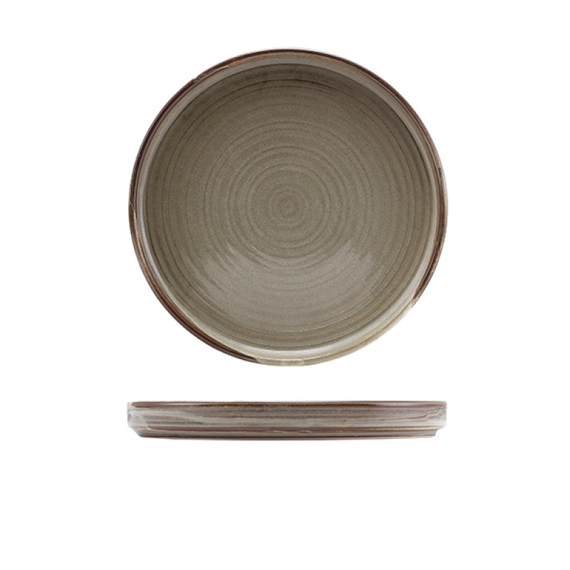 Terra Porcelain Grey Low Presentation Plate 21cm Terra Porcelain Grey Low Presentation Plate 21cm