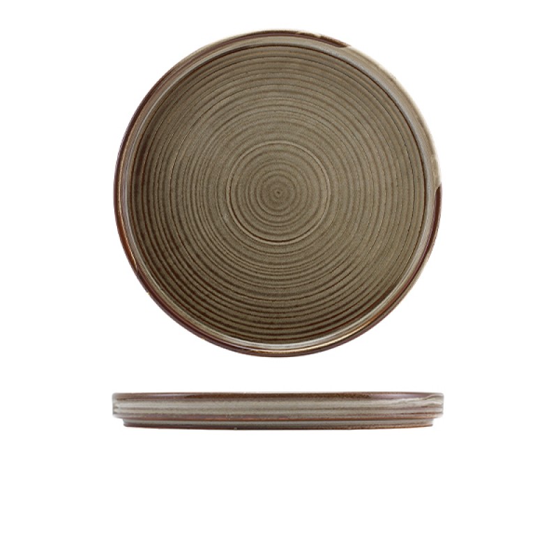 Terra Porcelain Grey Low Presentation Plate 25cm Terra Porcelain Grey Low Presentation Plate 25cm