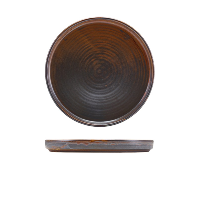 Terra Porcelain Rustic Copper Low Presentation Plate 21cm Terra Porcelain Rustic Copper Low Presentation Plate 21cm