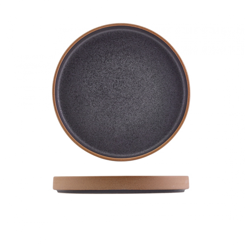 GenWare Kava Black Stoneware Raw Wall Presentation Plate 20c GenWare Kava Black Stoneware Raw Wall Presentation Plate 20c