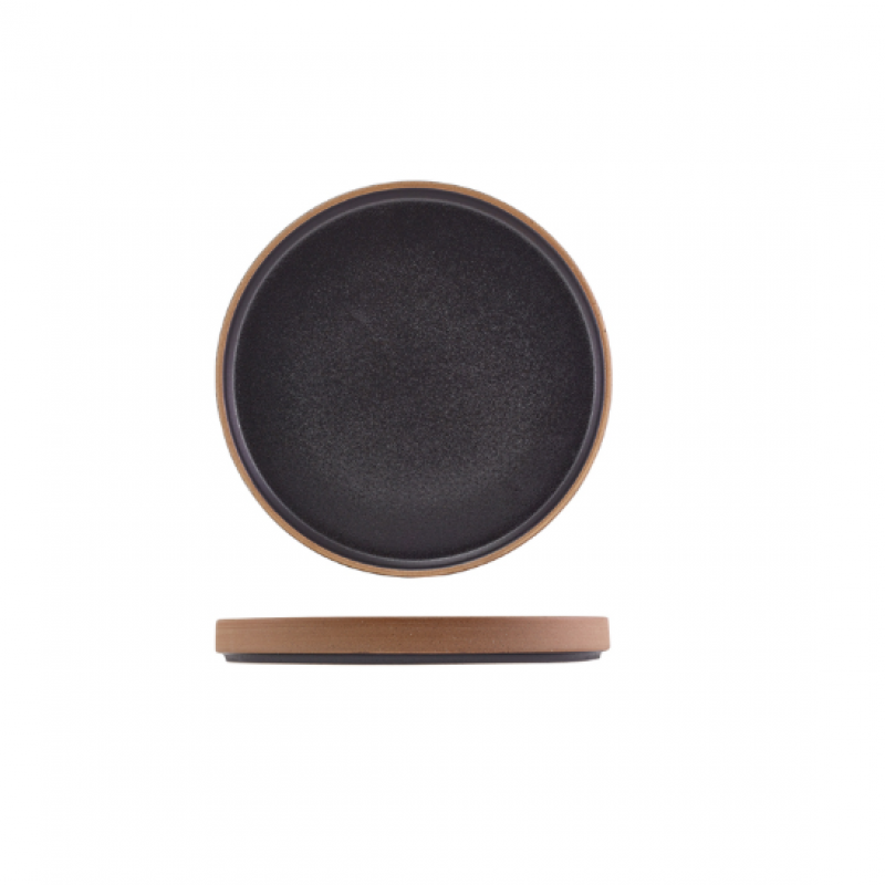 GenWare Kava Black Stoneware Raw Wall Presentation Plate 25c GenWare Kava Black Stoneware Raw Wall Presentation Plate 25c