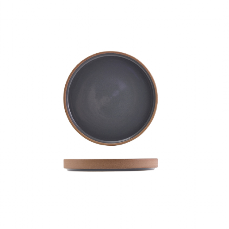 GenWare Kava Dark Grey Stoneware Raw Wall Presentation Plate