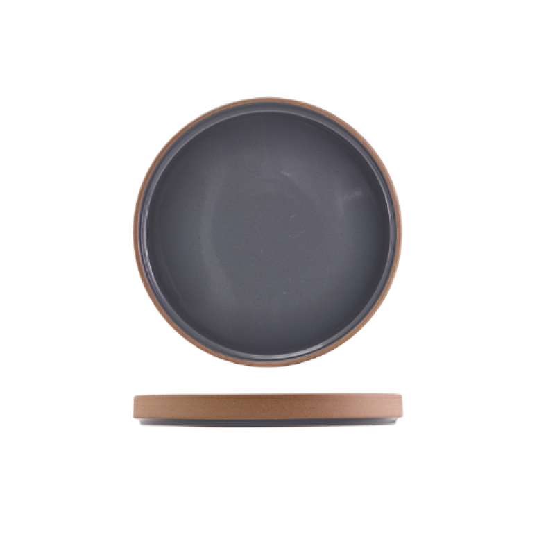 GenWare Kava Dark Grey Stoneware Raw Wall Presentation Plate GenWare Kava Dark Grey Stoneware Raw Wall Presentation Plate