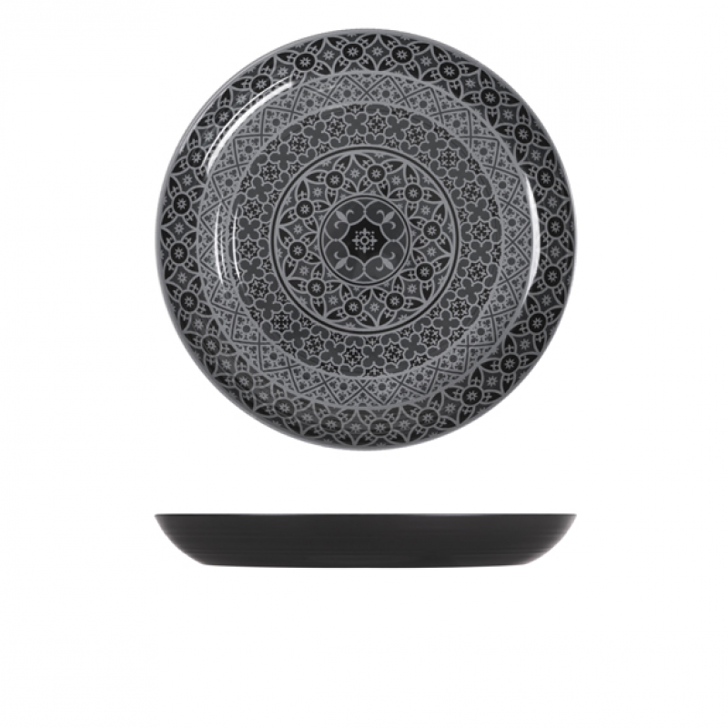 Black Marrakesh Melamine Bowl 38 x 4.5cm