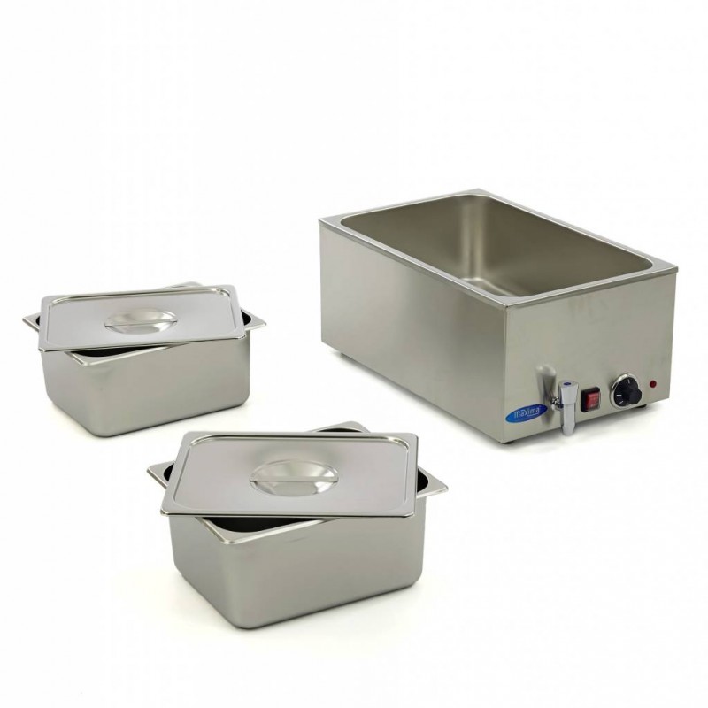 Bain Marie - with Tap - incl 2 x 1/2 GN Set - Electric Bain Marie - with Tap - incl 2 x 1/2 GN Set - Electric