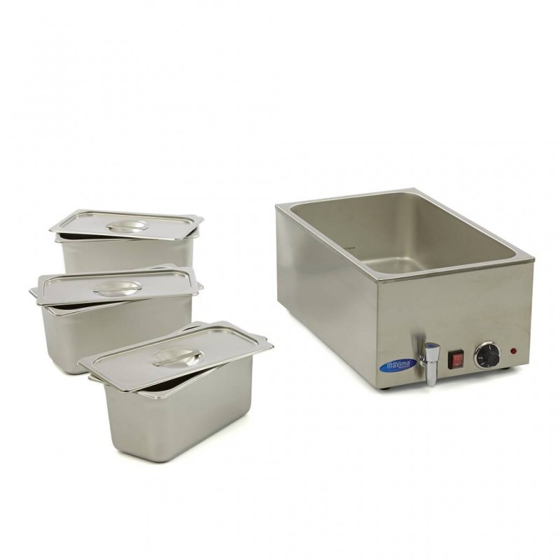 Bain Marie - with Tap - incl 3 x 1/3 GN Set - Electric Bain Marie - with Tap - incl 3 x 1/3 GN Set - Electric