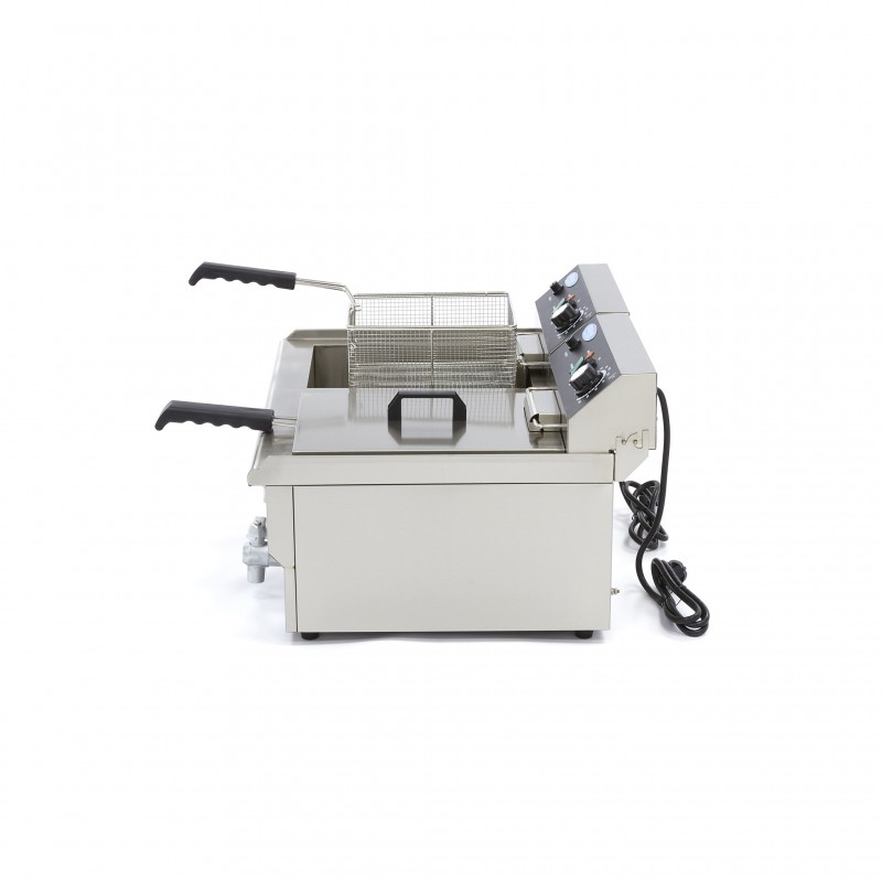 Deep Fryer - 2 x 16L - 2 Baskets - with Drain Tap Deep Fryer - 2 x 16L - 2 Baskets - with Drain Tap