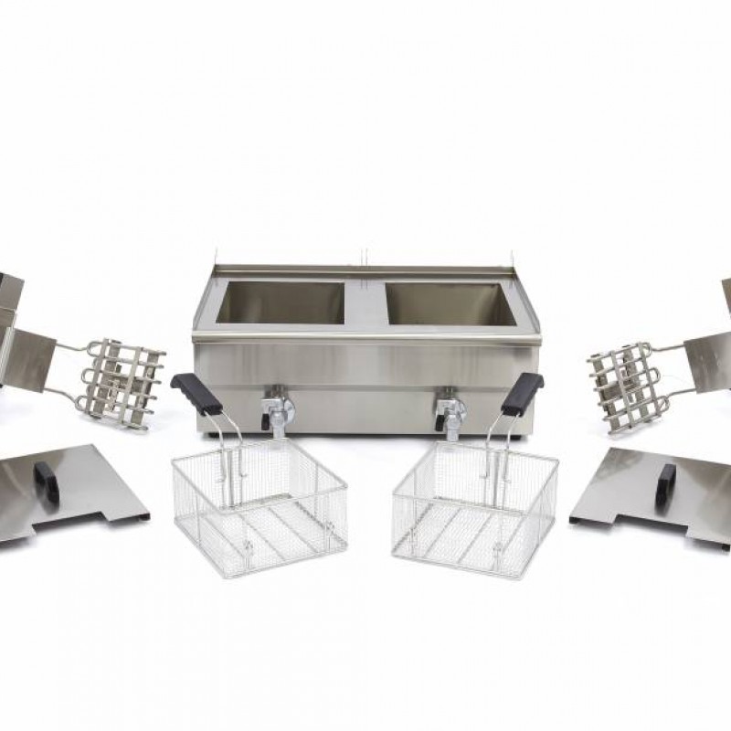 Deep Fryer - 2 x 16L - 2 Baskets - with Drain Tap Deep Fryer - 2 x 16L - 2 Baskets - with Drain Tap