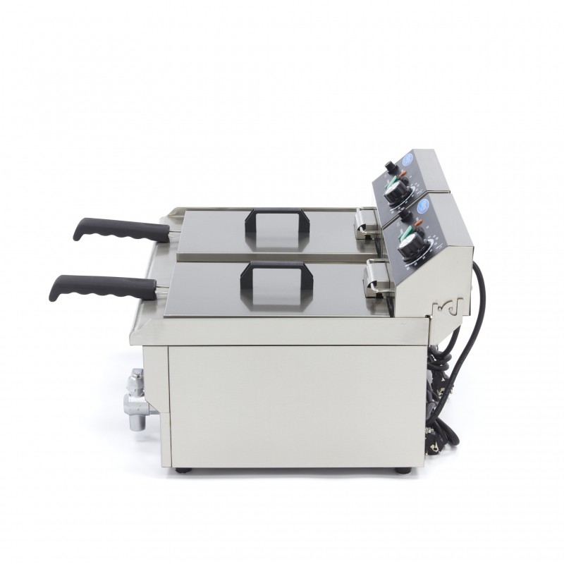 Deep Fryer - 2 x 10L - 2 Baskets - with Drain Tap Deep Fryer - 2 x 10L - 2 Baskets - with Drain Tap