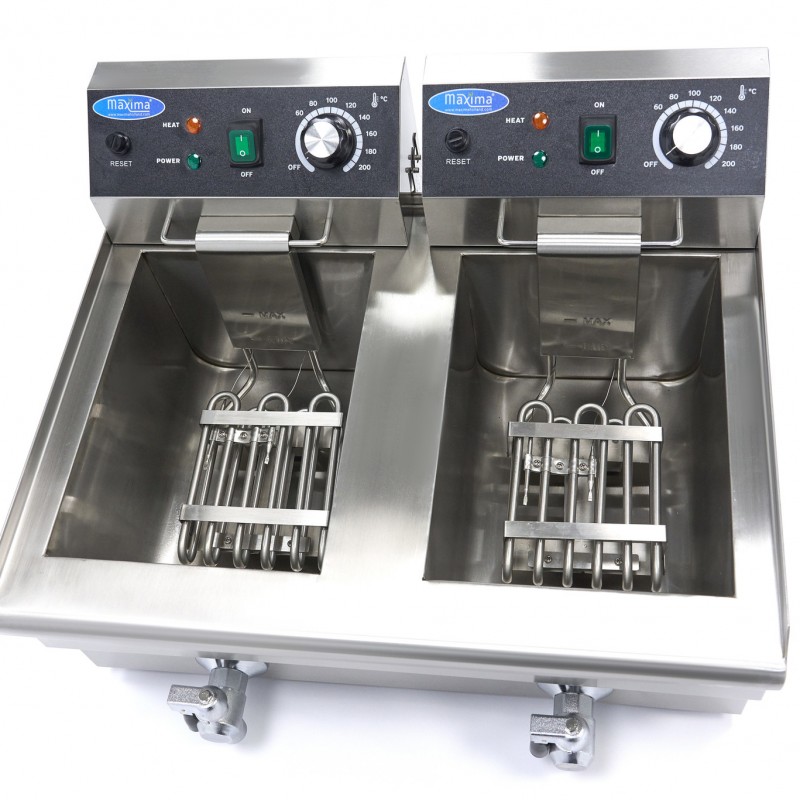 Deep Fryer - 2 x 10L - 2 Baskets - with Drain Tap Deep Fryer - 2 x 10L - 2 Baskets - with Drain Tap