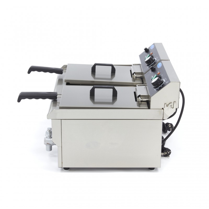 Deep Fryer - 2 x 13L - 2 Baskets - with Drain Tap Deep Fryer - 2 x 13L - 2 Baskets - with Drain Tap