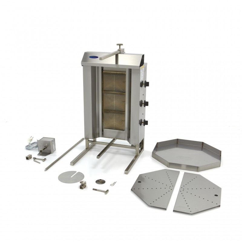 Kebab Grill - 3 Burners - 30kg Meat - Gas Kebab Grill - 3 Burners - 30kg Meat - Gas