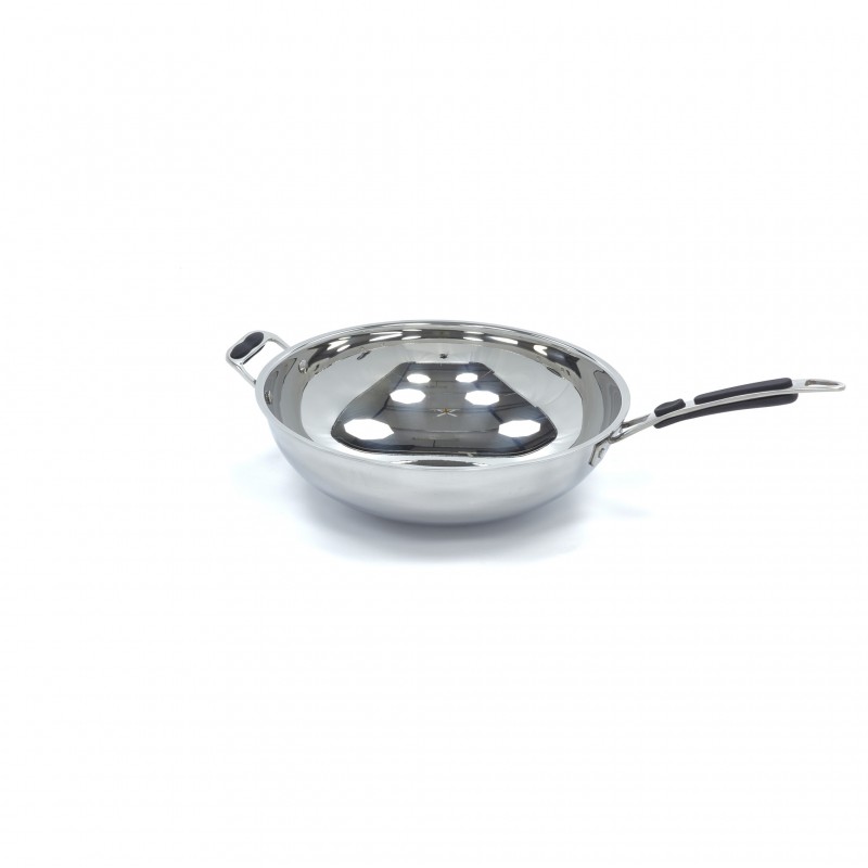 Wok Pan - Ø36cm - Stainless Steel - Induction Wok Pan - Ø36cm - Stainless Steel - Induction