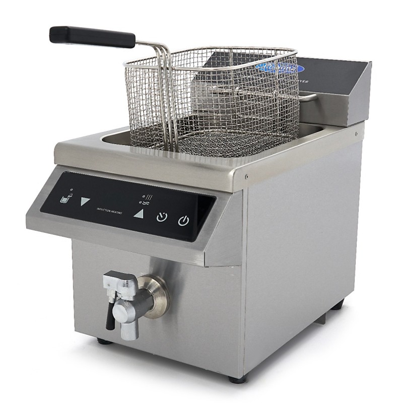Deep Fryer - 8L - 1 Basket - Induction - with Drain Tap Deep Fryer - 8L - 1 Basket - Induction - with Drain Tap