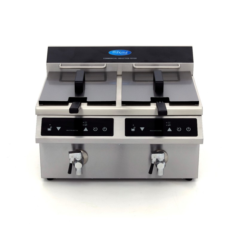 Deep Fryer - 2 x 8L - 2 Baskets - with Drain Tap - Induction Deep Fryer - 2 x 8L - 2 Baskets - with Drain Tap - Induction