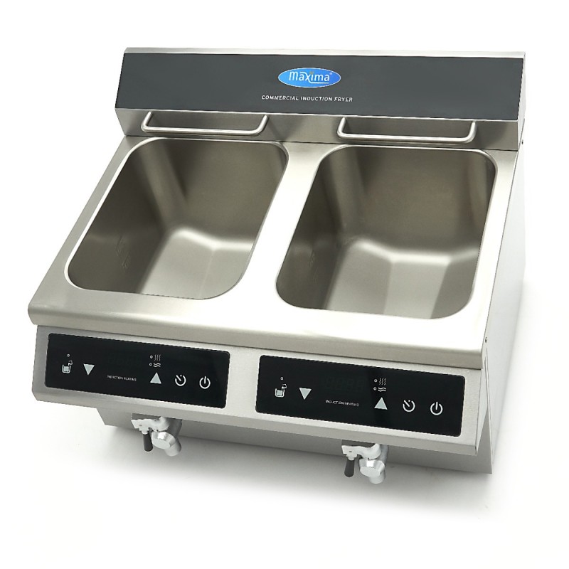 Deep Fryer - 2 x 8L - 2 Baskets - with Drain Tap - Induction Deep Fryer - 2 x 8L - 2 Baskets - with Drain Tap - Induction