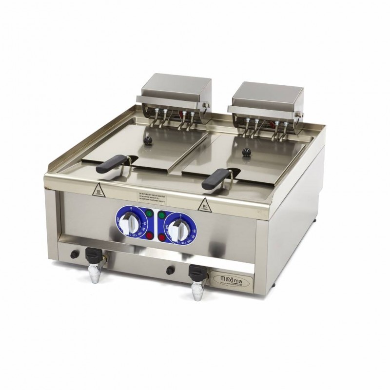 Deep Fryer - 2 x 10L - 2 Baskets - with Drain Tap - 400V Deep Fryer - 2 x 10L - 2 Baskets - with Drain Tap - 400V