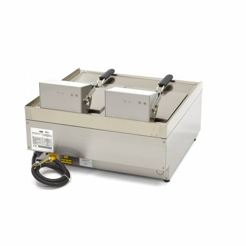 Deep Fryer - 2 x 10L - 2 Baskets - with Drain Tap - 400V Deep Fryer - 2 x 10L - 2 Baskets - with Drain Tap - 400V