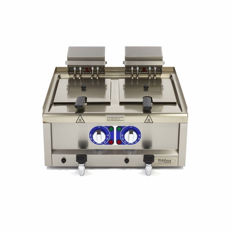 Deep Fryer - 2 x 10L - 2 Baskets - with Drain Tap - 400V Deep Fryer - 2 x 10L - 2 Baskets - with Drain Tap - 400V