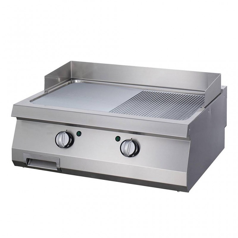 Heavy Duty Griddle - Half Grooved - Double Unit - 70cm Deep Heavy Duty Griddle - Half Grooved - Double Unit - 70cm Deep
