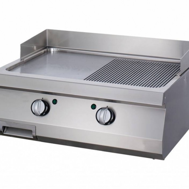 Heavy Duty Griddle - Half Grooved Chrome - Double Unit - 70c Heavy Duty Griddle - Half Grooved Chrome - Double Unit - 70c