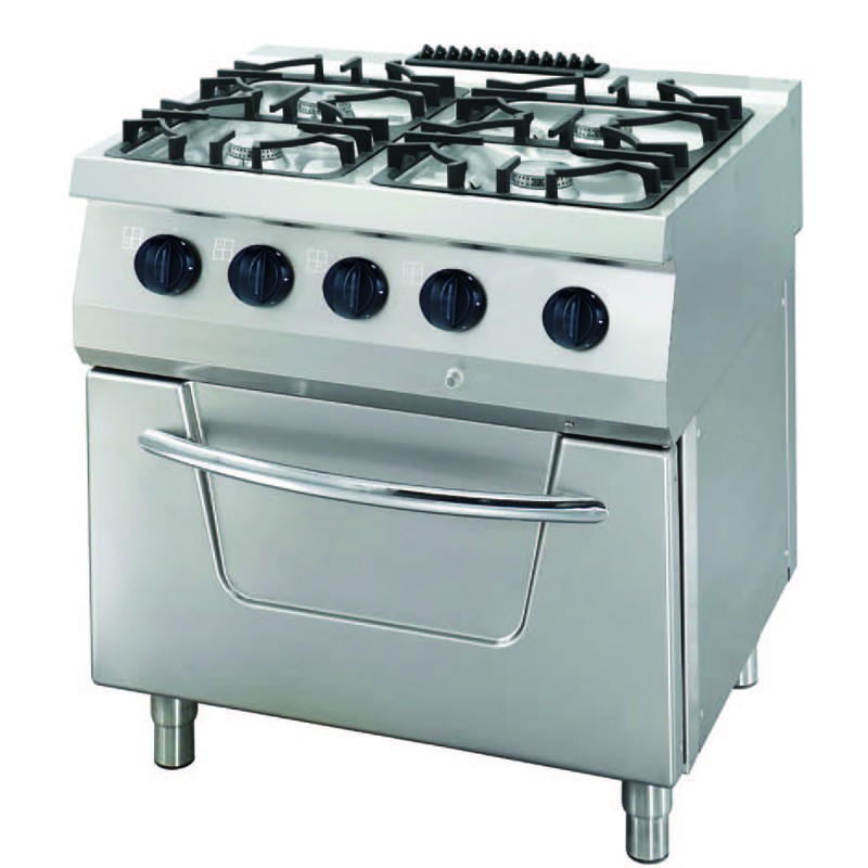 Heavy Duty Stove - 4 Burners - Double Unit - 70cm Deep - wit Heavy Duty Stove - 4 Burners - Double Unit - 70cm Deep - wit