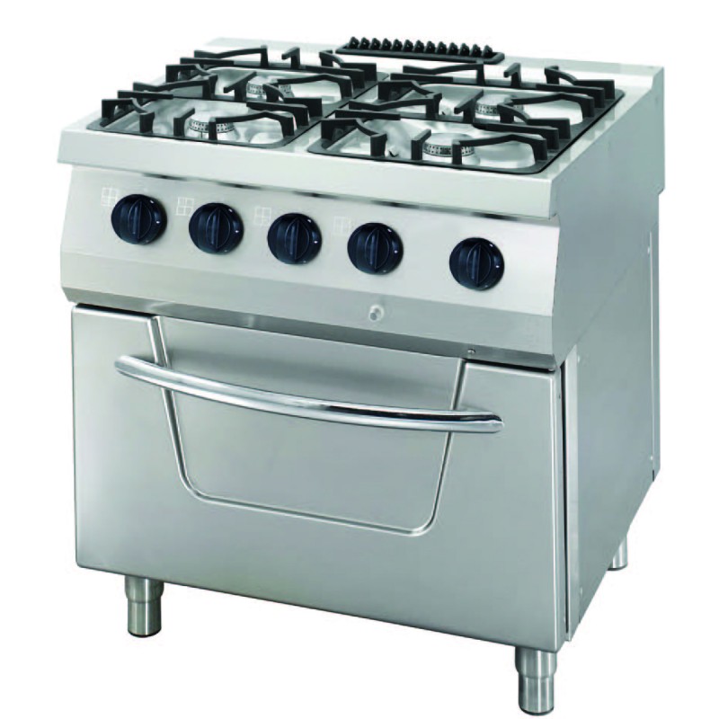 Heavy Duty Stove - 4 Burners - Double Unit - 70cm Deep - Gas Heavy Duty Stove - 4 Burners - Double Unit - 70cm Deep - Gas