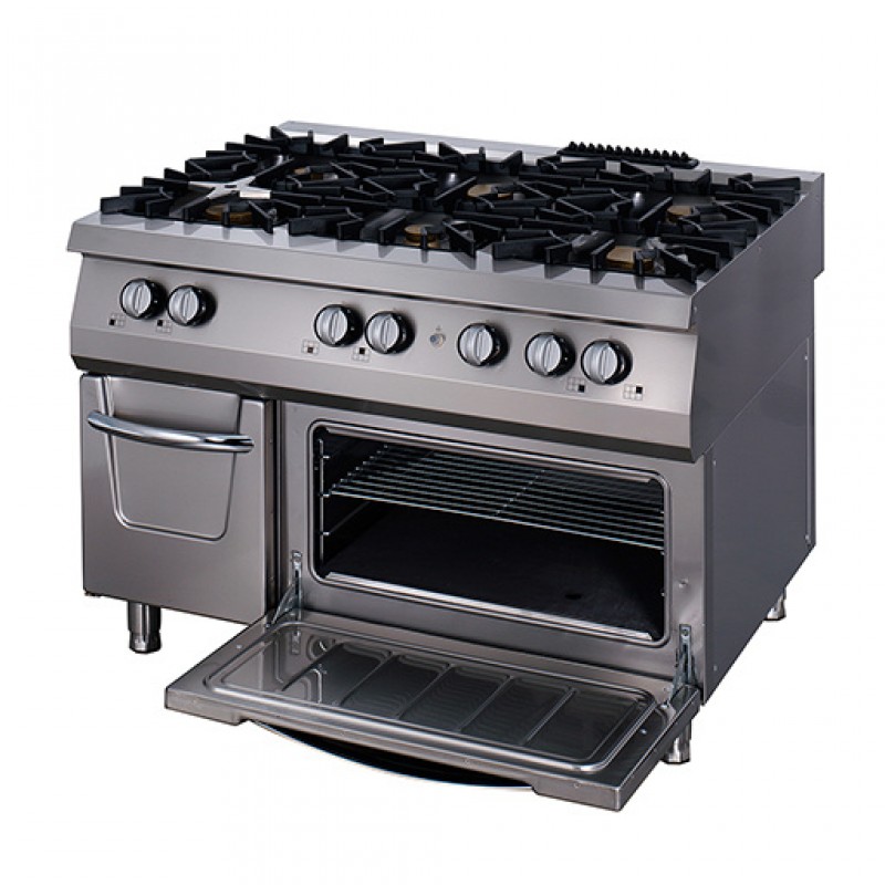 Premium Stove - 6 Burners - Triple Unit - 90cm Deep - Gas in Premium Stove - 6 Burners - Triple Unit - 90cm Deep - Gas in
