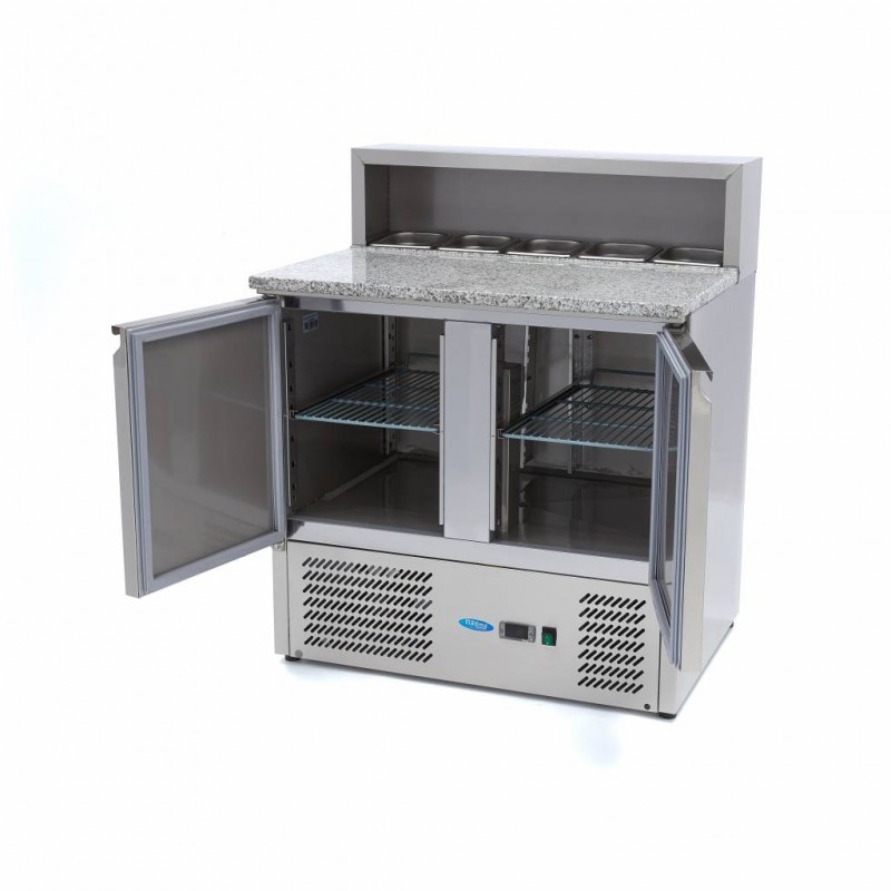 Pizza Prep Fridge - 90cm - 2 Doors - Fits 5 x 1/6 GN - incl Pizza Prep Fridge - 90cm - 2 Doors - Fits 5 x 1/6 GN - incl