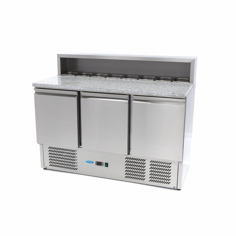 Pizza Prep Fridge - 137cm - 3 Doors - Fits 8 x 1/6 GN - incl Pizza Prep Fridge - 137cm - 3 Doors - Fits 8 x 1/6 GN - incl