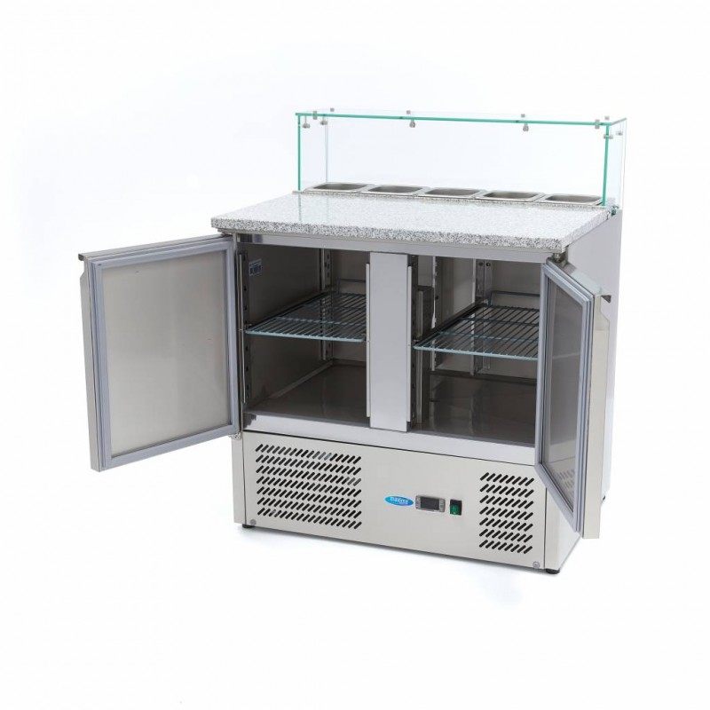 Pizza Prep Fridge - 90cm - 2 Doors - Fits 5 x 1/6 GN - incl Pizza Prep Fridge - 90cm - 2 Doors - Fits 5 x 1/6 GN - incl