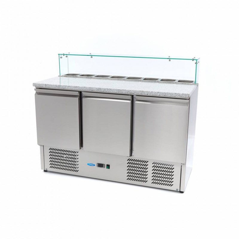 Pizza Prep Fridge - 137cm - 3 Doors - Fits 8 x 1/6 GN - incl Pizza Prep Fridge - 137cm - 3 Doors - Fits 8 x 1/6 GN - incl