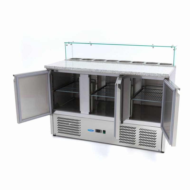 Pizza Prep Fridge - 137cm - 3 Doors - Fits 8 x 1/6 GN - incl Pizza Prep Fridge - 137cm - 3 Doors - Fits 8 x 1/6 GN - incl