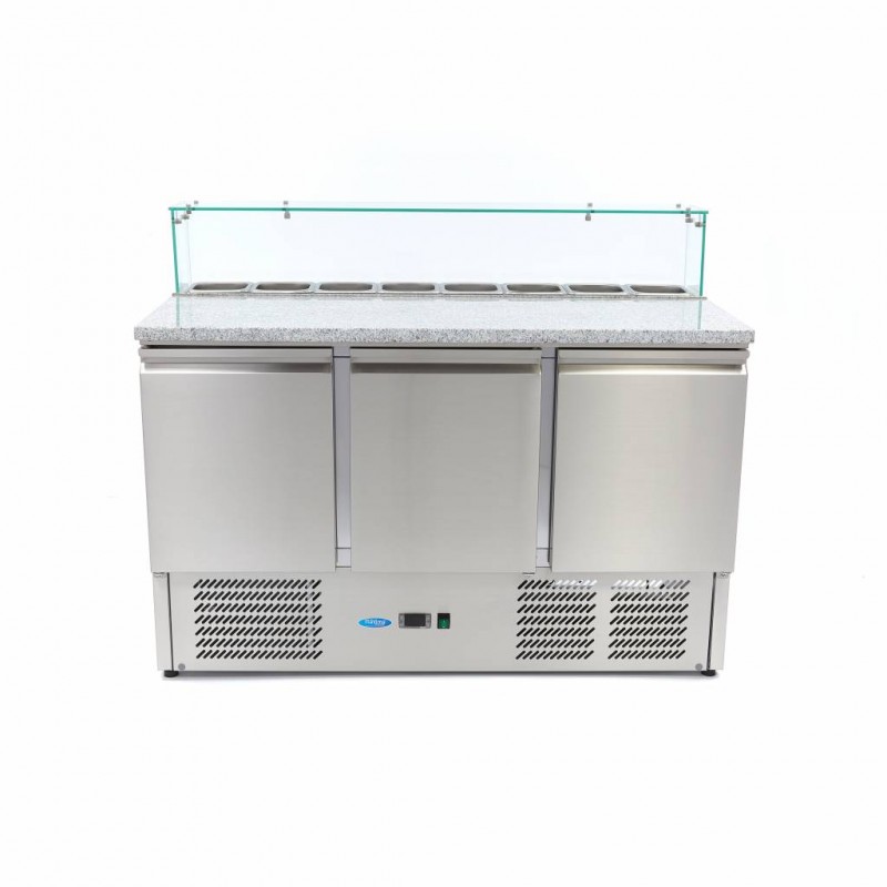 Pizza Prep Fridge - 137cm - 3 Doors - Fits 8 x 1/6 GN - incl Pizza Prep Fridge - 137cm - 3 Doors - Fits 8 x 1/6 GN - incl