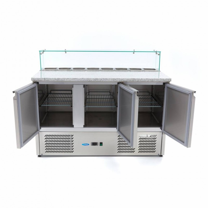 Pizza Prep Fridge - 137cm - 3 Doors - Fits 8 x 1/6 GN - incl Pizza Prep Fridge - 137cm - 3 Doors - Fits 8 x 1/6 GN - incl