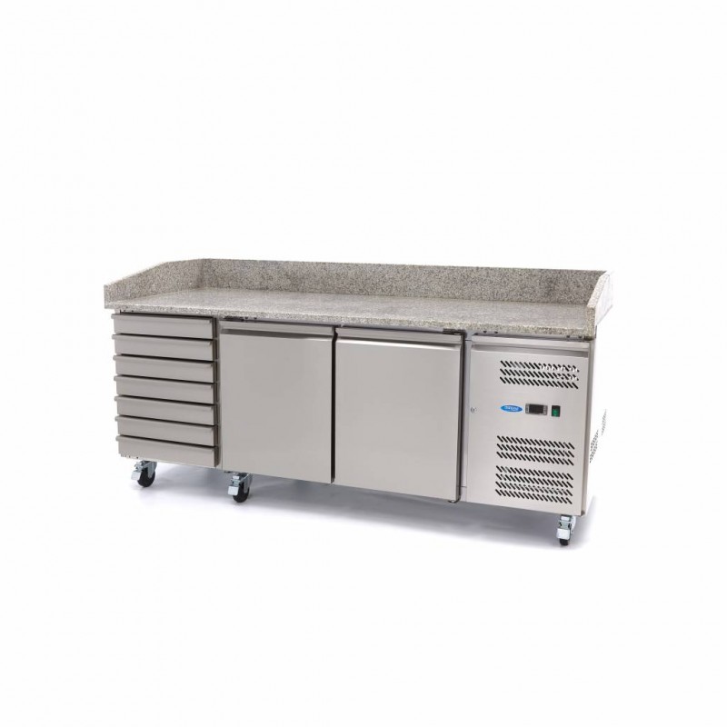 Pizza Prep Fridge - 202cm - 2 Doors - Fits 5 x 1/6 GN - 7 Dr Pizza Prep Fridge - 202cm - 2 Doors - Fits 5 x 1/6 GN - 7 Dr
