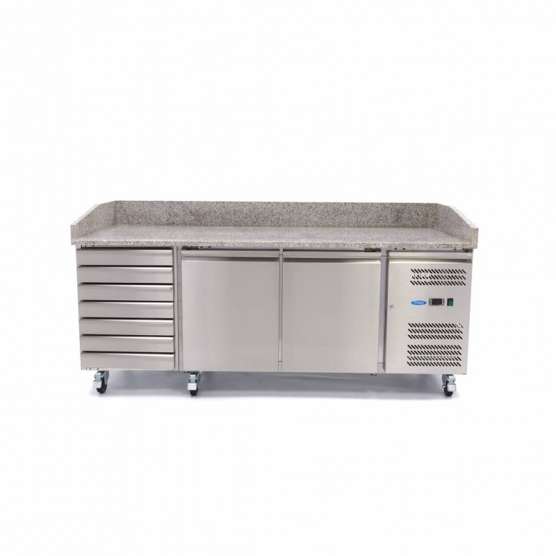Pizza Prep Fridge - 202cm - 2 Doors - Fits 5 x 1/6 GN - 7 Dr Pizza Prep Fridge - 202cm - 2 Doors - Fits 5 x 1/6 GN - 7 Dr