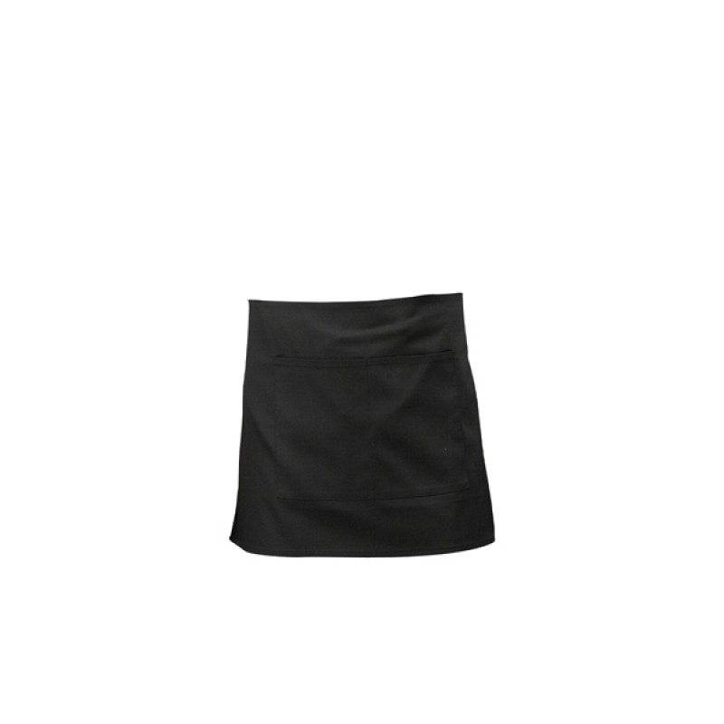 Black Short Apron W/ Split Pocket 70cm x 37cm Black Short Apron W/ Split Pocket 70cm x 37cm