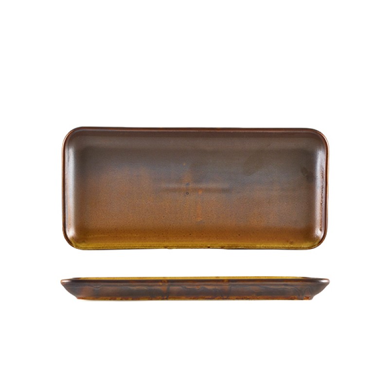 Terra Porcelain Rustic Copper Narrow Rectangular Platter 27 Terra Porcelain Rustic Copper Narrow Rectangular Platter 27